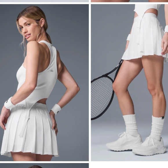 ALO Yoga - Varsity Tennis Skirt in White (XS) LIKE NEW! - Picture 4 of 5
